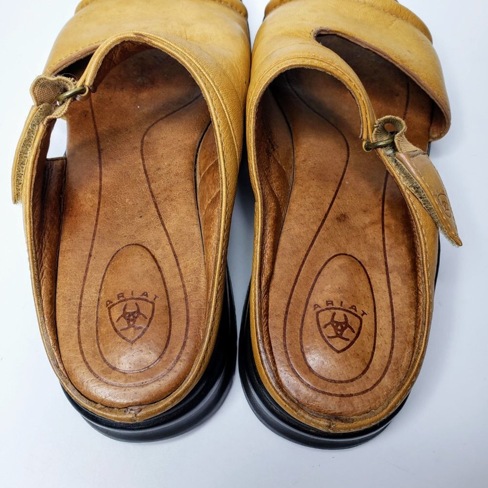Ariat Distressed Leather Two Strap Slide On Sandals 6B - Picture 7 of 11